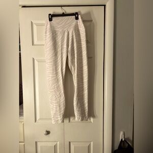 White zebra leggings